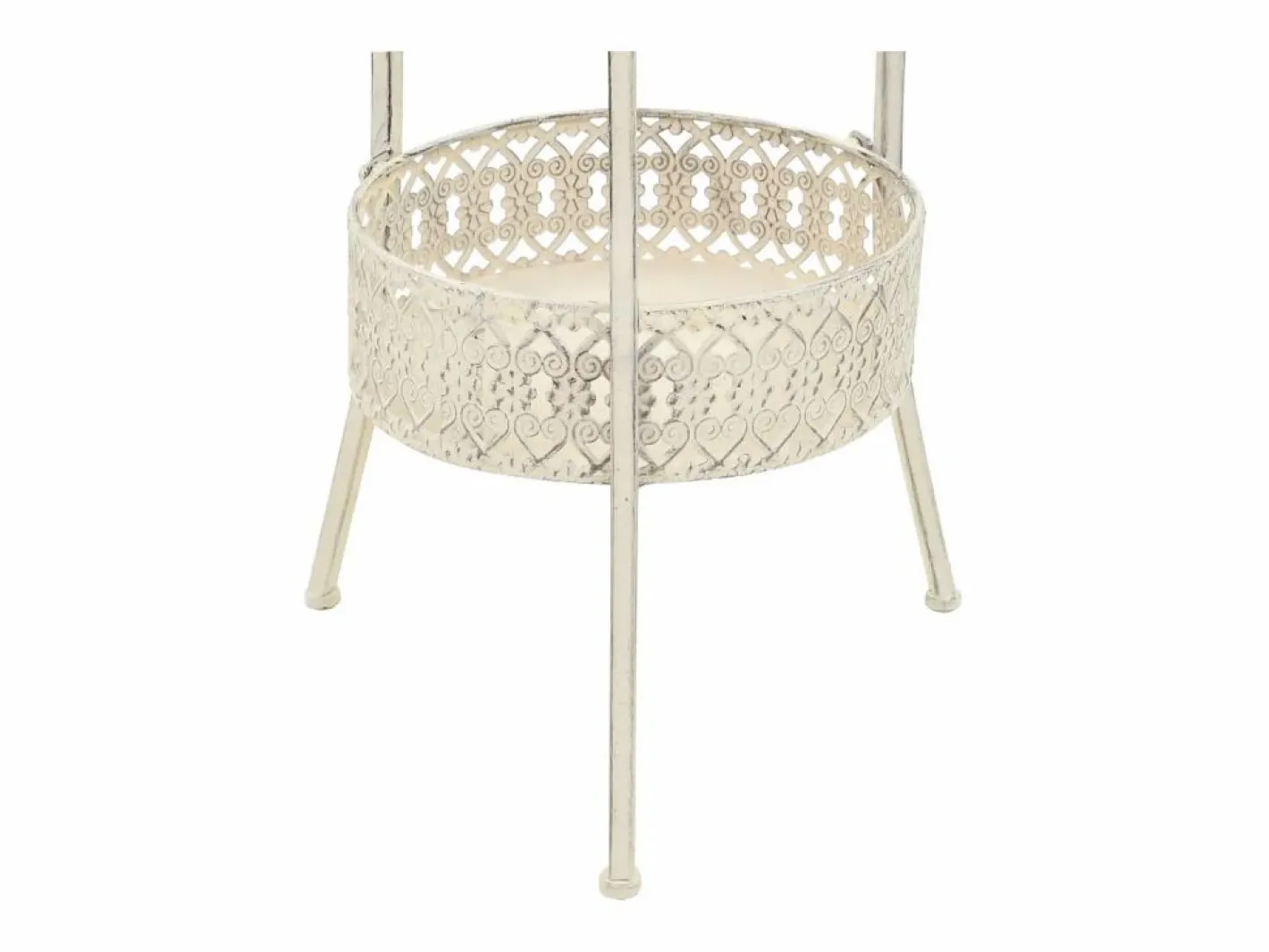 Clicnbuy Mueble Bar|Mesa bistró estilo vintage metal redonda 40x70 cm blanca