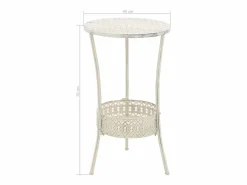 Clicnbuy Mueble Bar|Mesa bistró estilo vintage metal redonda 40x70 cm blanca