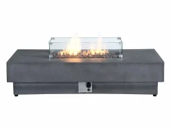 Mesa brasero antracita de gas rectangular y hoguera rectangular en MGO - SEROZA^Vente-unique Best