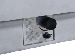 Vente-unique Brasero|Mesa brasero gris de gas rectangular con hoguera cuadrado en el centro de MGO - SEROZA