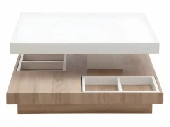 Vente-unique Mesa De Centro|Mesa centro FAUSTO - Tablero pivotante - MDF lacado bicolor