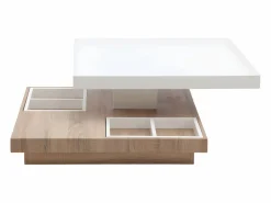 Vente-unique Mesa De Centro|Mesa centro FAUSTO - Tablero pivotante - MDF lacado bicolor