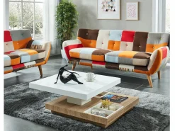 Vente-unique Mesa De Centro|Mesa centro FAUSTO - Tablero pivotante - MDF lacado bicolor