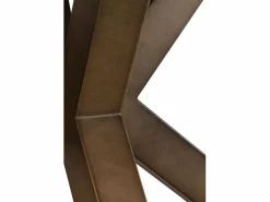 Mesa cerámica extensible blanca 160/210x90 con pie metal color cobre Blanco Outlet