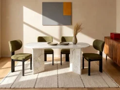 Mesa comedor 8 personas - Efecto mármol - TOPANIA^Vente-unique Sale