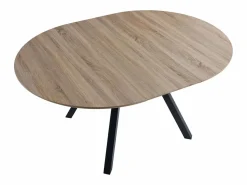 Mesa Comedor Alfa Extensible 120/160cm Melamina Roble/, Patas Metal Negro Sale