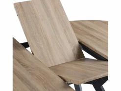 Mesa Comedor Alfa Extensible 120/160cm Melamina Roble/, Patas Metal Negro Sale