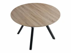 Mesa Comedor Alfa Extensible 120/160cm Melamina Roble/, Patas Metal Negro Sale