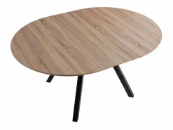 Mesa Comedor Alfa Extensible 120/160cm Melamina Roble/, Patas Metal Negro Sale