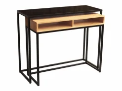 Mesa consola / escritorio de madera de mango maciza y metal 100 cm YPKA^Miliboo Discount