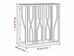 vidaxl Mesa consola acero inoxidable y vidrio 70x30x70 cm Plateado Outlet