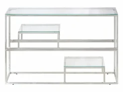 Clicnbuy Consola|Mesa consola acero inoxidable y vidrio templado