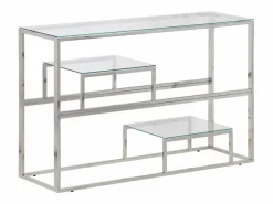 vidaxl Consola|Mesa consola acero inoxidable y vidrio templado