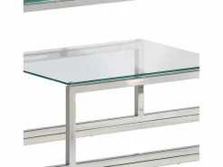 vidaxl Consola|Mesa consola acero inoxidable y vidrio templado