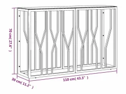 vidaxl Mesa consola acero inoxidable y vidrio 110x30x70 cm Plateado Sale