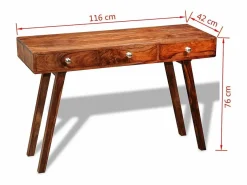 Mesa consola con 3 cajones madera maciza acacia 76 cm^vidaxl Discount