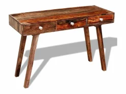 Mesa consola con 3 cajones madera maciza acacia 76 cm^vidaxl Discount