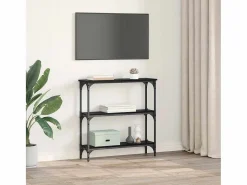 Clicnbuy Mesa Consola con estante Roble 75 x 22.5 x 75 cm Negro Outlet