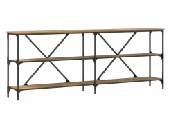 Clicnbuy Mesa Consola con estante Otro Roble artisan 180 x 30 x 75 cm Marru00f3n Outlet