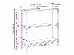 Clicnbuy Mesa Consola con estante Roble artisan 75 x 22.5 x 75 cm Marru00f3n Best