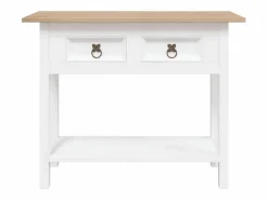 Clicnbuy Mesa consola Corona Range de pino mexicano 90x34,5x73 cm Blanco Online