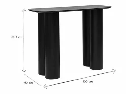 Mesa consola de diseño de madera negra 100 cm FOLEEN^Miliboo Clearance