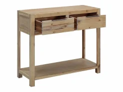Clicnbuy Mesa consola de madera maciza de acacia 82x33x73 cm Marru00f3n Hot