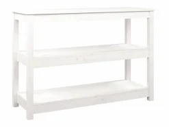 Clicnbuy Mesa consola de madera maciza de pino 110x40x74 cm Blanco New
