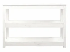 Clicnbuy Mesa consola de madera maciza de pino 110x40x74 cm Blanco New