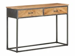 Clicnbuy Mesa consola de madera maciza de acacia 110x35x75 cm Marru00f3n Sale