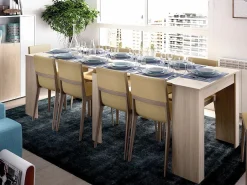 Vente-unique Mesa consola extensible para 10 personas - 4 extensiones - Natural claro - ONEGA Color natural claro Hot