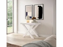 Mesa Consola extensible, 140x90x73cm, Para 6 comensales, Patas madera maciza,^Skraut Home
