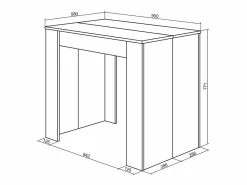 Skraut Home Mesa Consola extensible, 160x90x77cm, Para 8 comensales, Comedor y cocina, Negro Outlet