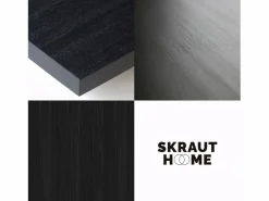 Skraut Home Mesa Consola extensible, 160x90x77cm, Para 8 comensales, Comedor y cocina, Negro Outlet