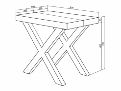 Skraut Home Mesa Consola extensible, 180x90x73cm, Para 8 comensales, Patas madera maciza, Negro Clearance