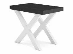 Skraut Home Mesa Consola extensible, 180x90x73cm, Para 8 comensales, Patas madera maciza, Negro Clearance