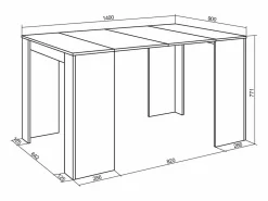 Skraut Home Mesa Extensible|Mesa Consola extensible, 140x90x77cm, Para 6 comensales, Comedor y cocina,