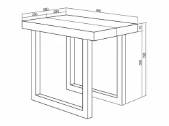 Mesa Consola extensible, 160x90x73cm, Para 8 comensales, Patas madera maciza, Roble y blanco^Skraut Home Clearance
