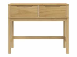 Clicnbuy Mesa consola FLORO madera maciza de pino marrón 89,5x36,5x73 cm Marru00f3n New