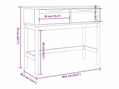 Clicnbuy Mesa consola FLORO madera maciza de pino marrón 89,5x36,5x73 cm Marru00f3n New