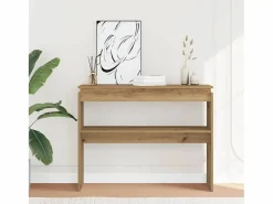 Mesa consola madera de ingeniería roble artesanal 102x30x80 cm^Clicnbuy Outlet