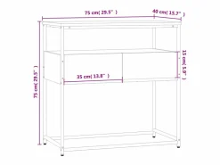 Mesa consola madera de ingeniería marrón roble 75x40x75 cm^vidaxl Outlet
