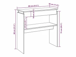 Clicnbuy Consola|Mesa consola madera de ingeniería roble artesanal 80x30x80 cm