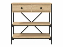 Mesa consola madera de ingeniería roble Sonoma 75x34,5x75 cm^Clicnbuy Outlet