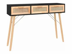 Mesa consola madera pino maciza ratán natural 105x30x75cm^Clicnbuy New