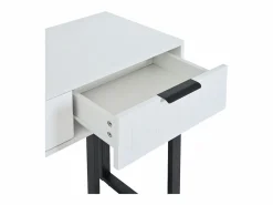 Mesa consola moderna, con 2 cajones, pies ajustables, blanco y negro^ModernLuxe Sale