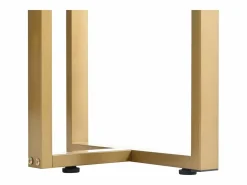 ModernLuxe Mesa consola moderna con 2 cajones y patas ajustables, blanco y dorado Blanco / Dorado Best