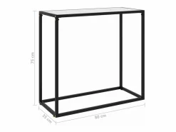 Clicnbuy Mesa consola vidrio templado 80x35x75 cm Blanco Outlet