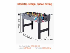 Billar|Mesa de Air Hockey, SucceBuy 4 en 1, 122 cm, para Jugar al Air Hockey, al Futbolín, al Tenis de Mesa y al Billar