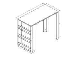 Vicco Mueble Bar|Mesa de bar antracita 57x117x106